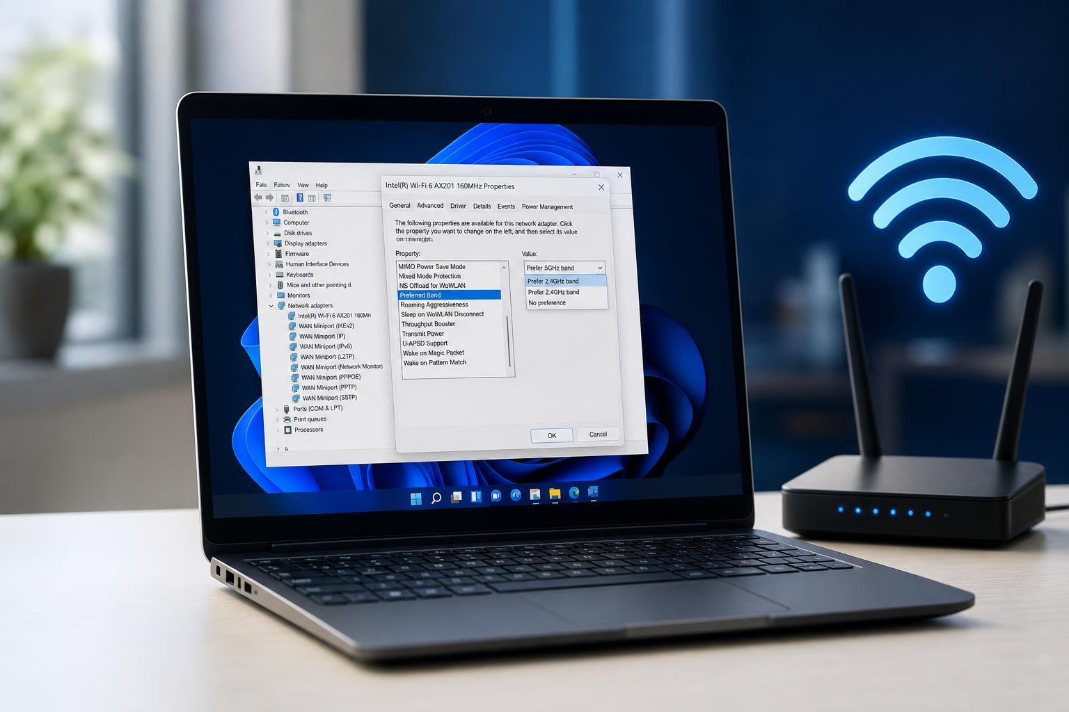 How to Set Preferred Band Settings to Improve Wi‑Fi on Windows 11