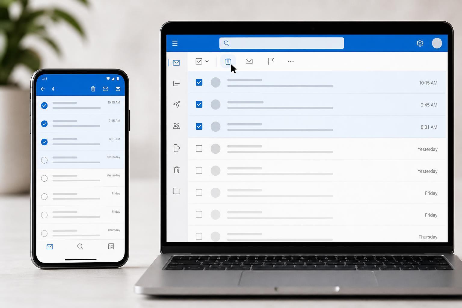 Deleting Multiple Emails in Outlook on Mobile and the Web