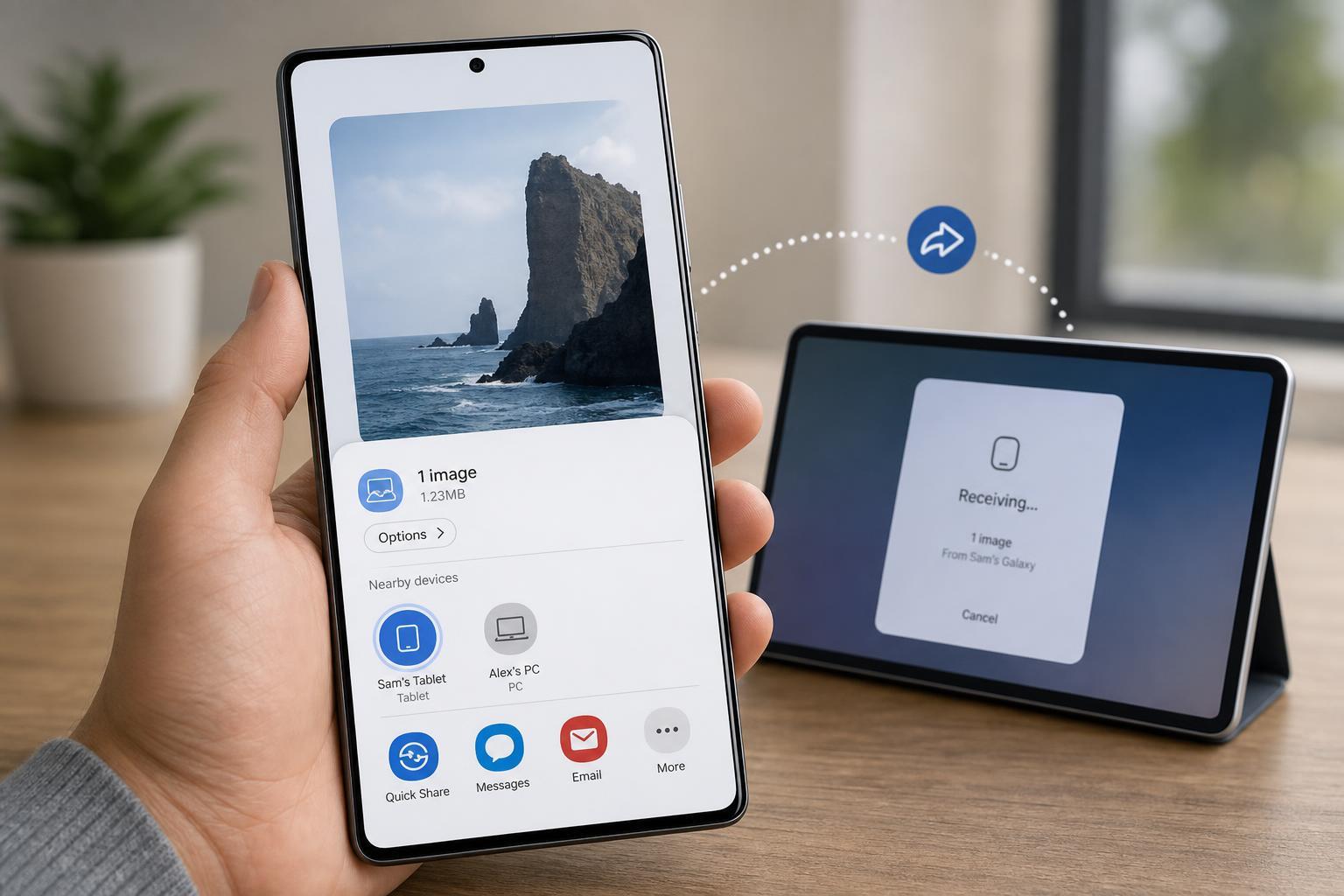 Using Quick Share on a Samsung Galaxy Phone